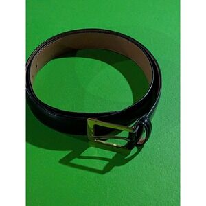 Luca DiMarco Belt Mens Black Leather Belt Brass Buckle Size 34
